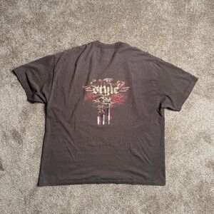 GREY HAWAIIAN STYLE Y2K GRAPHIC TEE